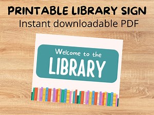 Printable Classroom Library Sign: Reading Corner Decor (PDF Download 8.5x11") - Etsy Canada