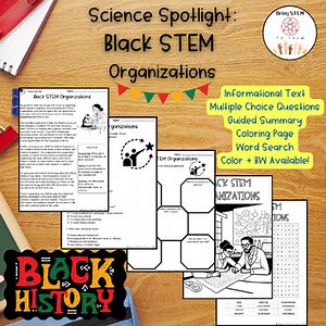 Black STEM Organizations - Black History Month, Science, Bio, Scientist, No Prep