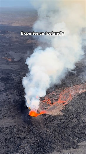 54K views · 734 reactions | Soar above Iceland’s fiery landscape for...