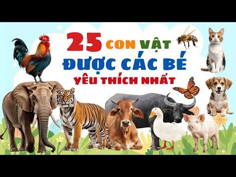 25 Con Vật Được Các Bé Yêu Thích Nhất - Dạy Bé Học Nói Con Vật Tiếng Việt | Dạy Trẻ Thông Minh Sớm