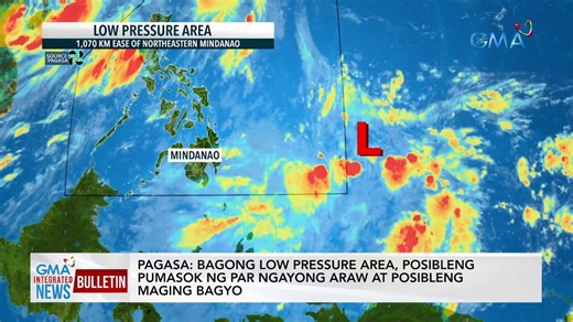 PAGASA: Bagong low pressure area, posibleng pumasok ng PAR ngayong araw at posibleng maging bagyo | 