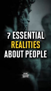 1.5M views · 59K reactions | 7 Essential Realities About People #stoicwisdom #lifelessons #deepquotes #mindsetmatters #selfgrowth #knowyourworth #protectyourpeace These 7 Stoic lessons are reminders to protect your peace, master self-respect, and live with quiet strength. Watch until the end — the final truth may be the one you needed most.  Quotes, mindset, discipline, and timeless wisdom.  For those who choose growth over comfort. | Stoic Wisdom Quotes | Facebook