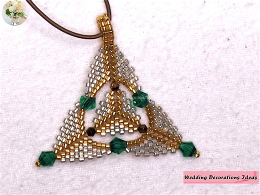 1.9K views · 228 reactions | How to Make Amazing Triangle Crystal Seed Bead Pendant Necklace | Wedding Decoration Ideas | Facebook