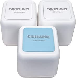 Intellinet Network Solutions Mesh Wireless Internet Kit - Includes 1 Router & 2 Extenders - Covers up to 4,500 Sq.Ft. with 2.4 & 5GHz Bands, Optional Guest Network with Touch & Connect Internet Access