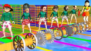 126K views · 1.5K reactions | Scary Teacher 3D vs Squid Game Swimming Race with Wooden Wheel 100M Challenge Who Faster Cage Doors #animation #comedy #scary #funny | Pr Tom | Facebook