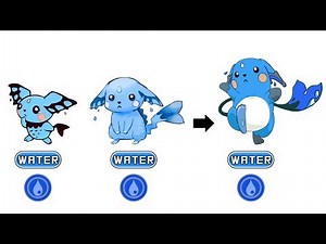 Pokemon Type Swap #39: Pichu, Pikachu, Raichu Water Type Fanart