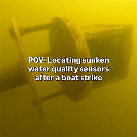 RECON Rescue! 🤿 A boat strike recently knocked over the piling that one of our RECON (River, Estuary, and Coastal Observing Network) water quality sensors was attached to, sinking the expensive equipment into the Gulf. Our Marine Lab team jumped to action, deploying divers to locate the sensors, as shown here on video thanks to Research Assistant Rachel Wynn. A crane was used to lift the components out of the water. The team was successful in recovering every piece of instrumentation and hardwa