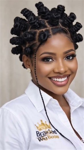 Star Knot Queen | Geometric Bantu Knot Wig 👑 #braidedwigboss
