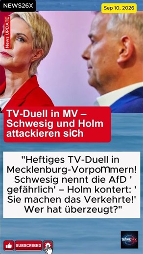 TV-Duell in MV – Schwesig und Holm attackieren sich | #MecklenburgVorpommern #Landtagswahl