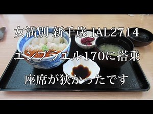 JAL2714女満別-新千歳 エンブラエル170に搭乗 座席が狭いです