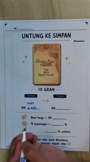 Untung ke simpan 10 gram emas ?