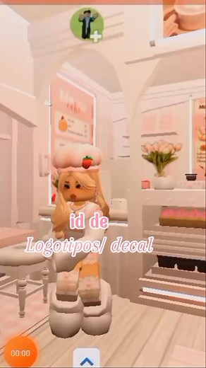 Logotipo e Decalque Criativos para Cafeteria no Bloxburg