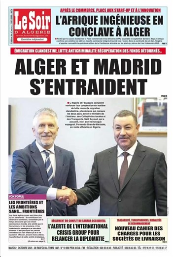 Les Actualités des Journaux Algériens du 21 Octobre 2025