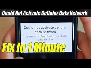 FIXED: Could Not Activate Cellular Data Network | iPhone