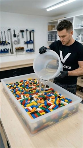 I Turned LEGO Bricks Into a Crystal Clear Epoxy Resin Coffee Table 🤯 #diy #aesthetic #epoxy