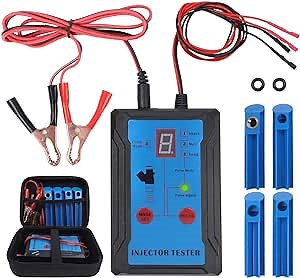 CMTOOL Fuel Injector Tester and Cleaner Kit, 8 Pulse Modes, 4 Pulse Output Terminals, Automotive Fuel Injector Cleaning Tool, 12V/5V Output Power