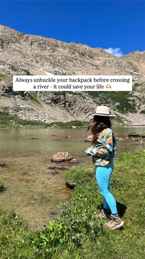 Myranda Hausheer | Denver, Colorado | hiking | outdoors | 📌 SAVE & SHARE: always unbuckle your backpack (chest and waist straps) before crossing a river 💦 This is a tip I learned from another... | Instagram