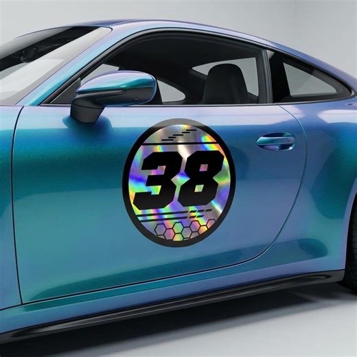 Reflective Holographic Car Numbers - High Visibility Iridescent Decals - Custom Night-time Show Stickers - Glow Rainbow Vinyl - RCC009 - Etsy