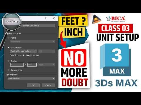 Unit Setup in 3Ds Max: How to set measurement units and save file (Tutorial For beginners)