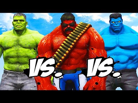 HULK vs RED HULK vs BLUE HULK - Epic Battle