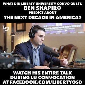 After #LUConvo we sat down with Ben Shapiro and heard his predictions for what is going to happen in america in the next decade. #OneLastQuestion | Liberty University Office of Spiritual Development