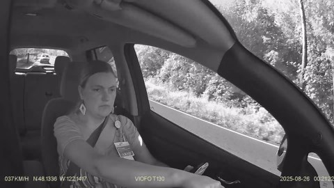 Shocking dashcam appears to show woman texting while driving before crash