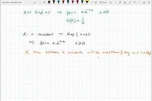 SOLVED:In a large factory there is an average of two accidents per day, and the time between accidents has an exponential density function with an expected value of (1)/(2) day. Find the probability that the time between two accidents will be more than (1)/(2) day and less than 1 day.