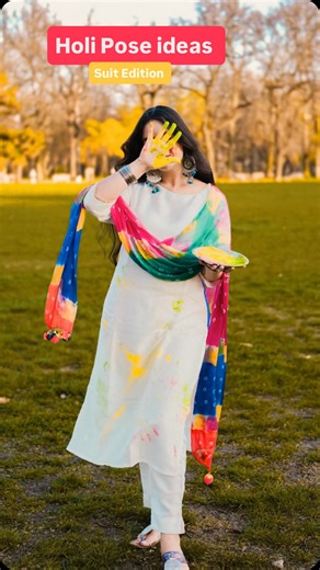 Save 👉🏻this Reel to try poses On This Holi 🌈 • • Solo Holi Pose ideas in Suit 🌈♥️💕🪷 • • Holi photoshoot | Holi photo Pose inspiration | Holi 2026 | pose for Holi | Suit poses | Happy Holi | Holi celebration | Festival of colors | Girls pose ideas for Holi | Minisha Pathak • • #holiphotoshoot #happyholi #holiphotography #festivalofcolours | My_clicks