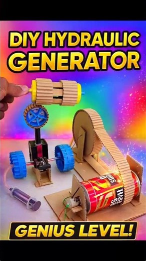 🔥 DIY Hydraulic Generator – Genius Level Cardboard Invention! 😱 | Amazing Science Project