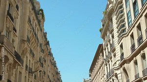 Top-down view of typical Haussmann's renovation of Paris architecture.