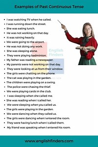 65 Examples Of Past Continuous Tense | English Finders