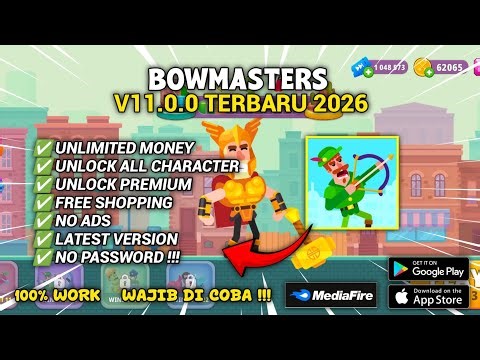 BOWMASTERS MOD APK VERSI 11.0.0 UNLIMITED MONEY, UNLOCK ALL CHARACTER NO PASSWORD