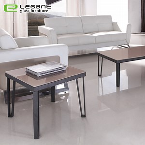 [Hot Item] Modern Top Swtainless Steel Legs Polished Rectangular Glass Coffee Table