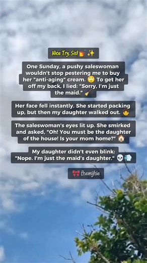 Like mother, like daughter. Level: Expert. 🧹😂 Note to self: Never underestimate a child’s ability to commit to the bit. #SavageMoments #PlotTwist #ParentingWin #LikeMotherLikeDaughter #FunnyStories #NiceTry #LifeHacks #FamilyGoals #SocialMediaHumor #StoryTime | Themi Jhie