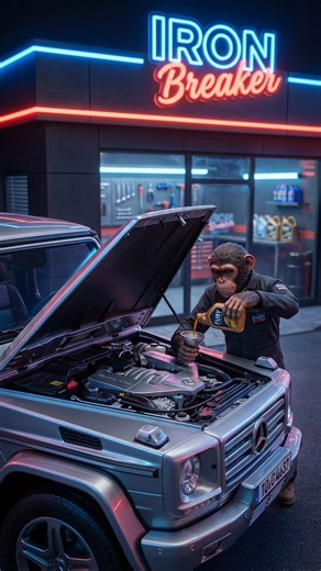 "Mechanical Monkey Adds Engine Oil in an Amazing Way