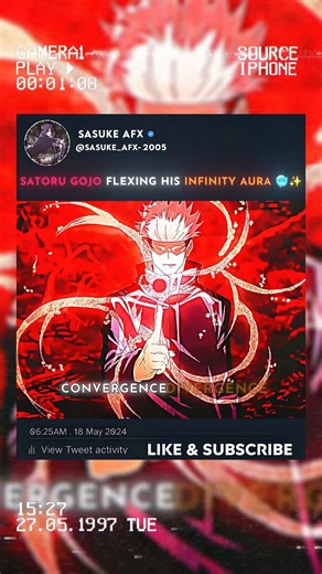 🤯 GOJO FLEXING HIS INFINITY AURA 🥶 #jujutsukaisen #jjk #gojo #shorts #amv