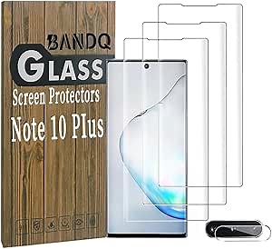 3 Pack Samsung Galaxy Note 10 PIus Screen Protector, 1 Pack Camera Lens Protector, Bubble-Free, Easy Installation, 9H Scratch-Resistant HD Clear Tempered Glass Screen Protector for Galaxy Note
