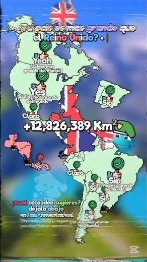 | • ¿Tu país es más grande que el...? • | 💀🇬🇧 #geografia #paisesdelmundo #countryballs #elmundo