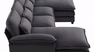 Gray Velvet Double Chaise Lounge - Recline In Luxury. Cushions For A Rest. Frame, 330 Lbs Load Capacity. Armrest Pockets And Lumbar Pillows Added Comfort Softness Relaxation. Cushion Design Optimal