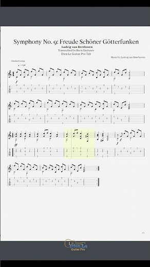 Beethoven - Symphony No. 9 (Another version) Guitar Arrangement