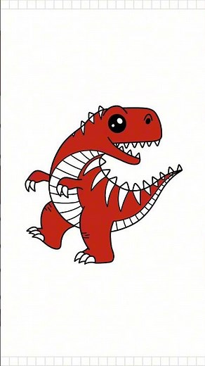 How to Draw T-Rax Dino easy