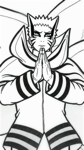 Naruto Baryon Mode Transformation 🔥 | Anime Drawing #shorts