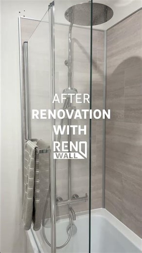 Quick Bathroom Renovation on Tiles Before and After ! 🛁✨ #DIY #Renovation #bathroom #wallpanel