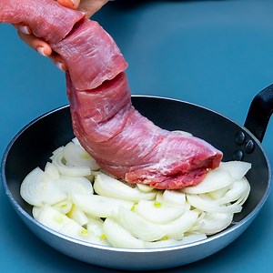 660K views · 1K reactions | A butcher taught me! Here's how to properly cook pork tenderloin Ingredients: pork tenderloin: 2 pc salt: 5 g (0.2 oz) black pepper: 5 g (0.2 oz) vegetable oil: 50 ml (1.7 fl oz) butter: 60 g (2.1 oz) onion: 2 pc carrot: 1 pc white wine: 50 ml (1.7 fl oz) chicken broth: 300 ml (10 fl oz) cooking cream: 200 g (7.1 oz) black pepper: 5 g (0.2 oz) salt: 5 g (0.2 oz) | Cookrate | Facebook