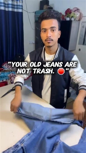 "Your old jeans are NOT trash. 🛑" #diy #upcycle