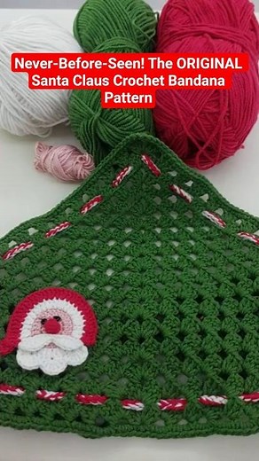 Never-Before-Seen! The ORIGINAL Santa Claus Crochet Bandana Pattern