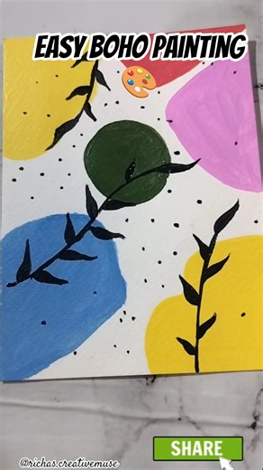 Simple & Easy Boho painting 🎨 | Relaxing Art Process#painting #easy #ytshorts #relaxing