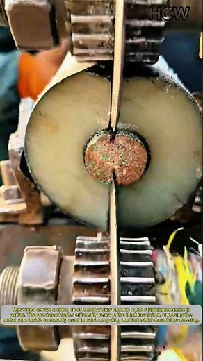 Close Up of a Heavy Duty Electric Cable Stripping Machine.