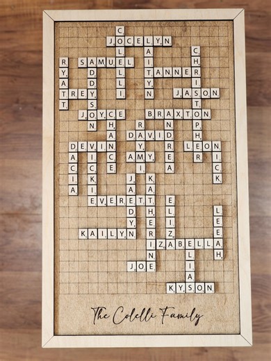 Custom Family Scrabble Tile Sign: Personalized Wood Board - Etsy