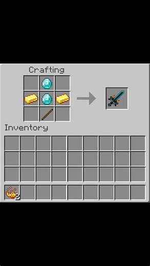 Diamond And Gold Sword Recipe....😱 #crafting #minecraft #mcpe
